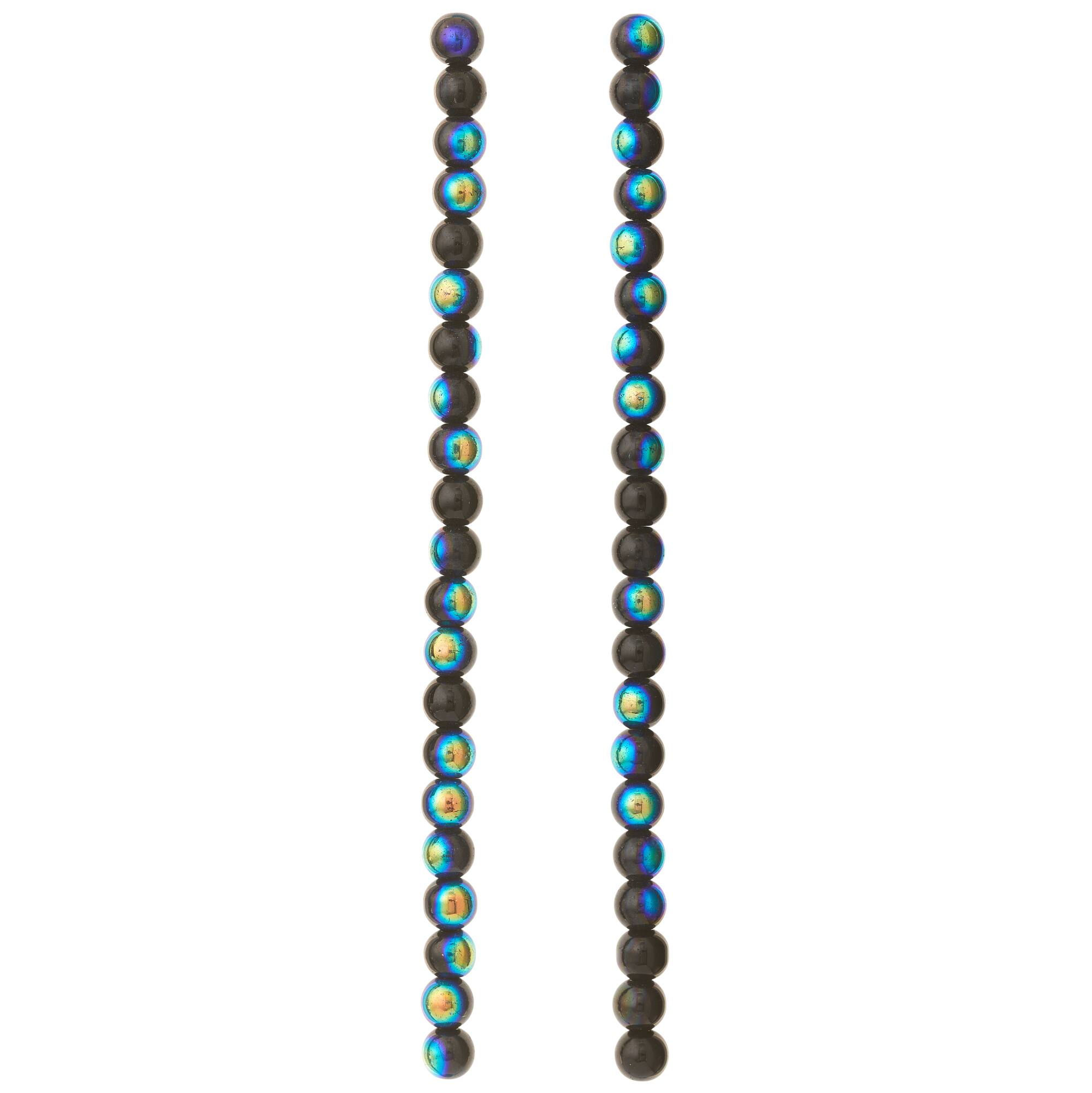 Black Aurora Borealis Faceted Glass Round Beads, 8mm by Bead Landing™